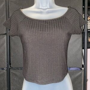 Tilly's Black Ribbed Knit Top